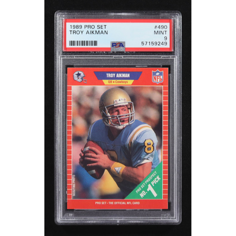 Troy Aikman 1989 Pro Set #490 RC (PSA 9) at PristineAuction.com