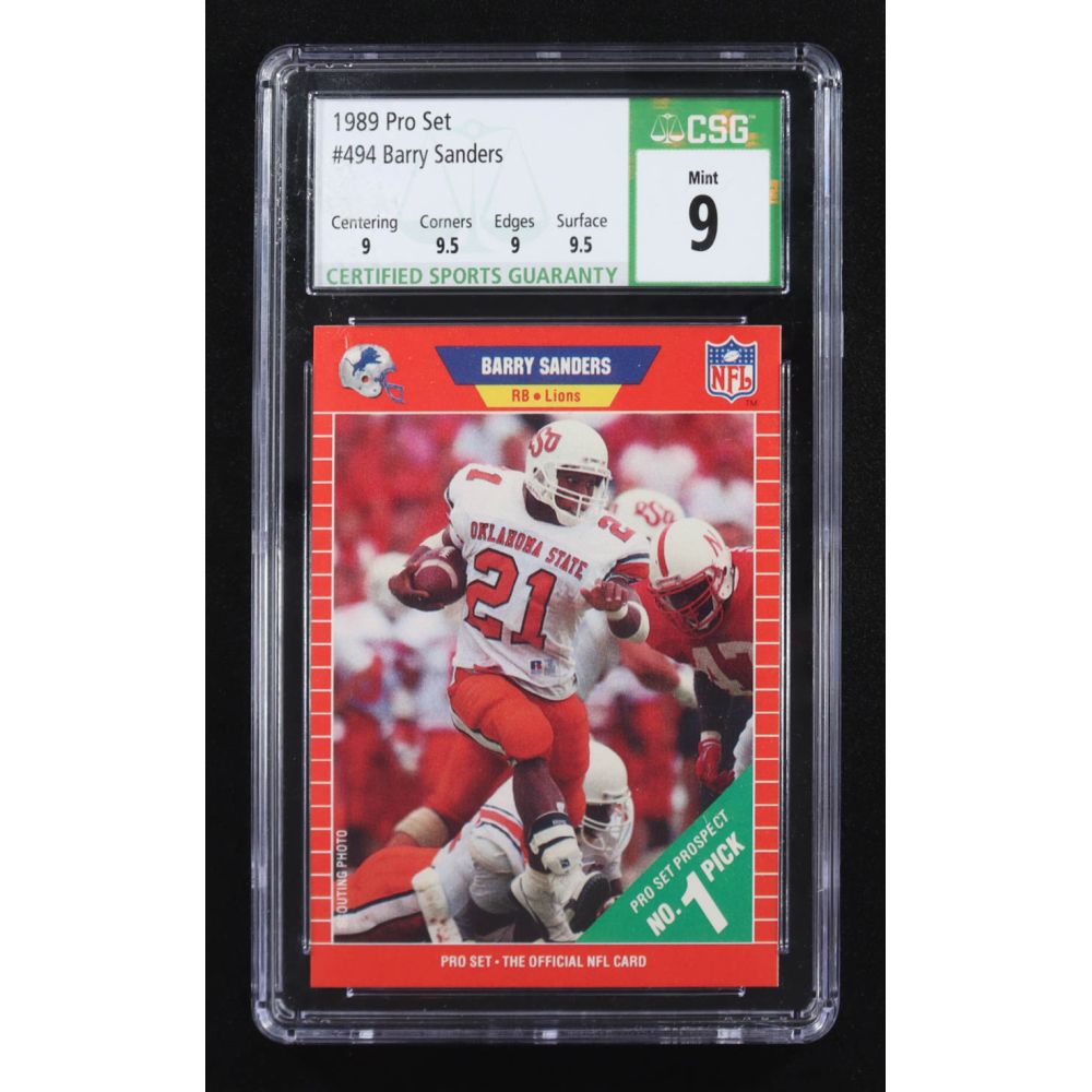 Barry Sanders 1989 Pro Set #494 RC (CSG 9) at PristineAuction.com