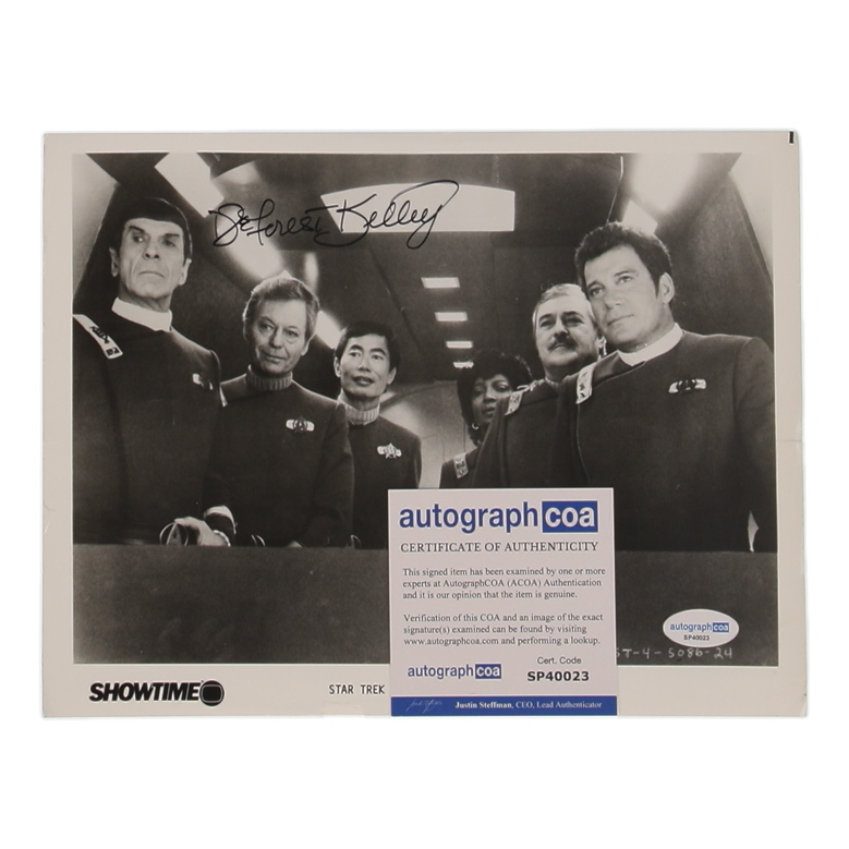 DeForest Kelley Signed "Star Trek IV: The Voyage Home" 8x10 Photo (ACOA) at PristineAuction.com DeForest Kelley Signed "Star Trek IV: The Voyage Home" 8x10 Photo (ACOA) at PristineAuction.com