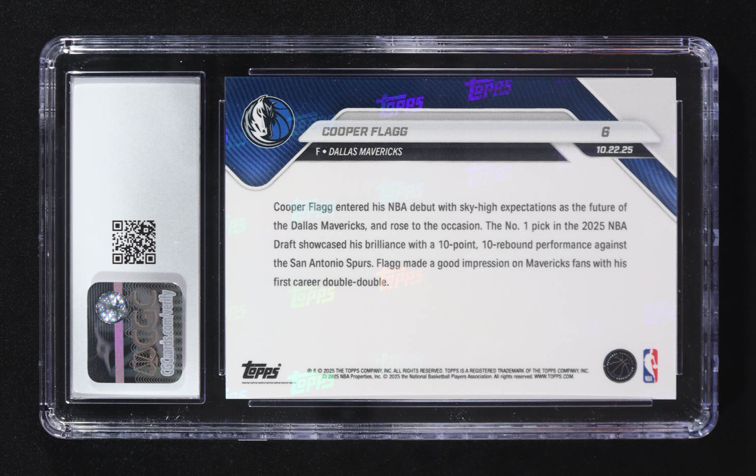 Cooper Flagg 2025-26 Topps Now #6 RC (CGC 10) at PristineAuction.com Cooper Flagg 2025-26 Topps Now #6 RC (CGC 10) at PristineAuction.com