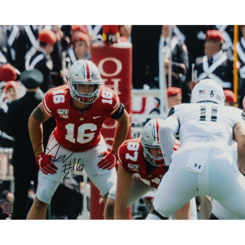 Cade Stover Signed Ohio State Buckeyes 16x20 Photo (Playball Ink) at PristineAuction.com