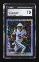 Jayden Daniels 2024 Leaf Collective Promos '90 Pro Set Light Blue Shimmer #90B-3 RC (CGC 10) at PristineAuction.com