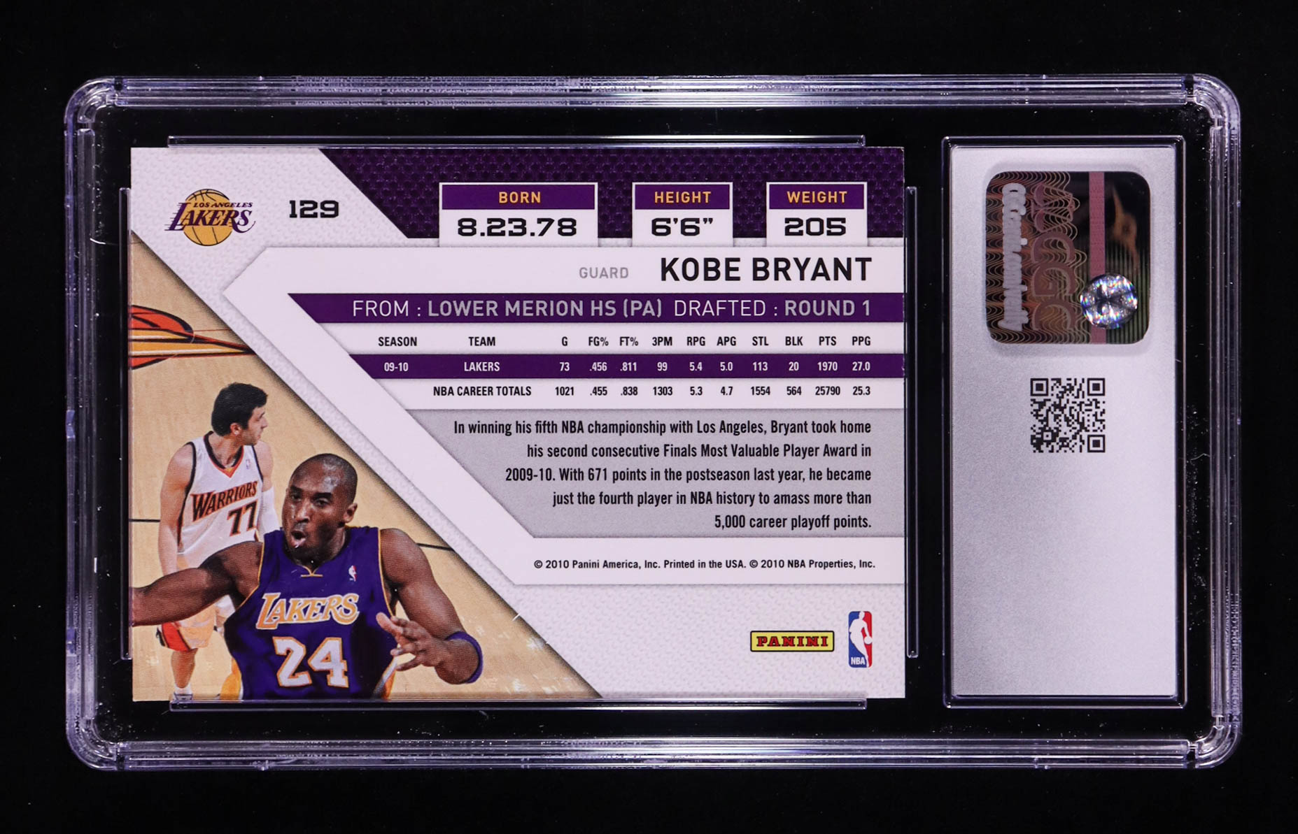 Kobe Bryant 2010-11 Panini Threads #129 (CGC 10) at PristineAuction.com Kobe Bryant 2010-11 Panini Threads #129 (CGC 10) at PristineAuction.com