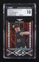 Paul Skenes 2024 Leaf Collective Promos Press Pass Orange Shimmer #PPB-5 RC #296/299 (CGC 10) at PristineAuction.com