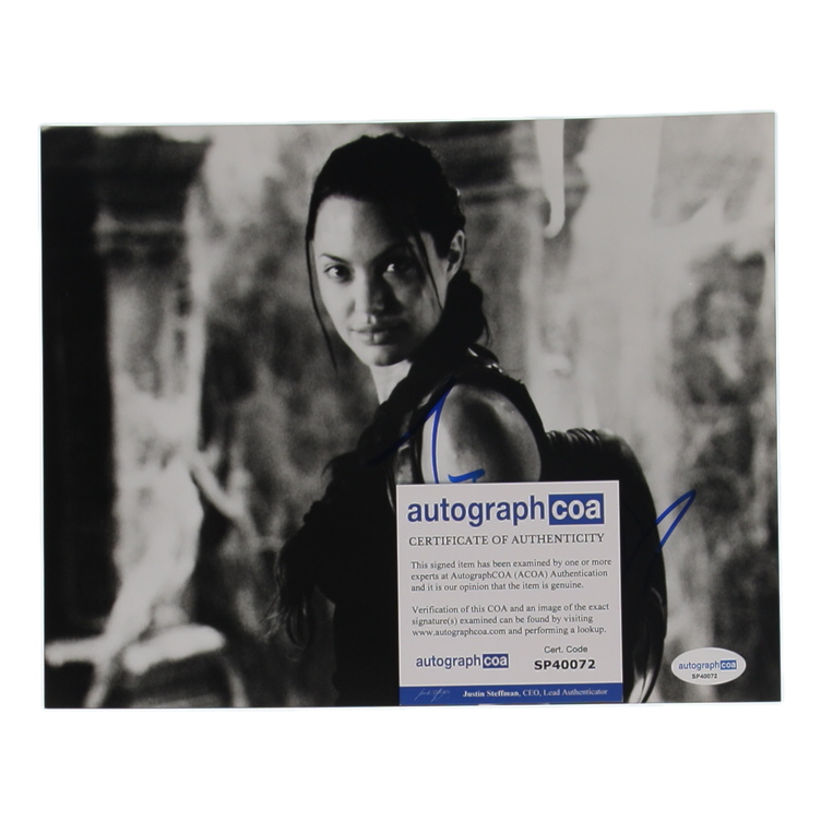 Angelina Jolie Signed "Lara Croft: Tomb Raider" 8x10 Photo (ACOA) at PristineAuction.com Angelina Jolie Signed "Lara Croft: Tomb Raider" 8x10 Photo (ACOA) at PristineAuction.com