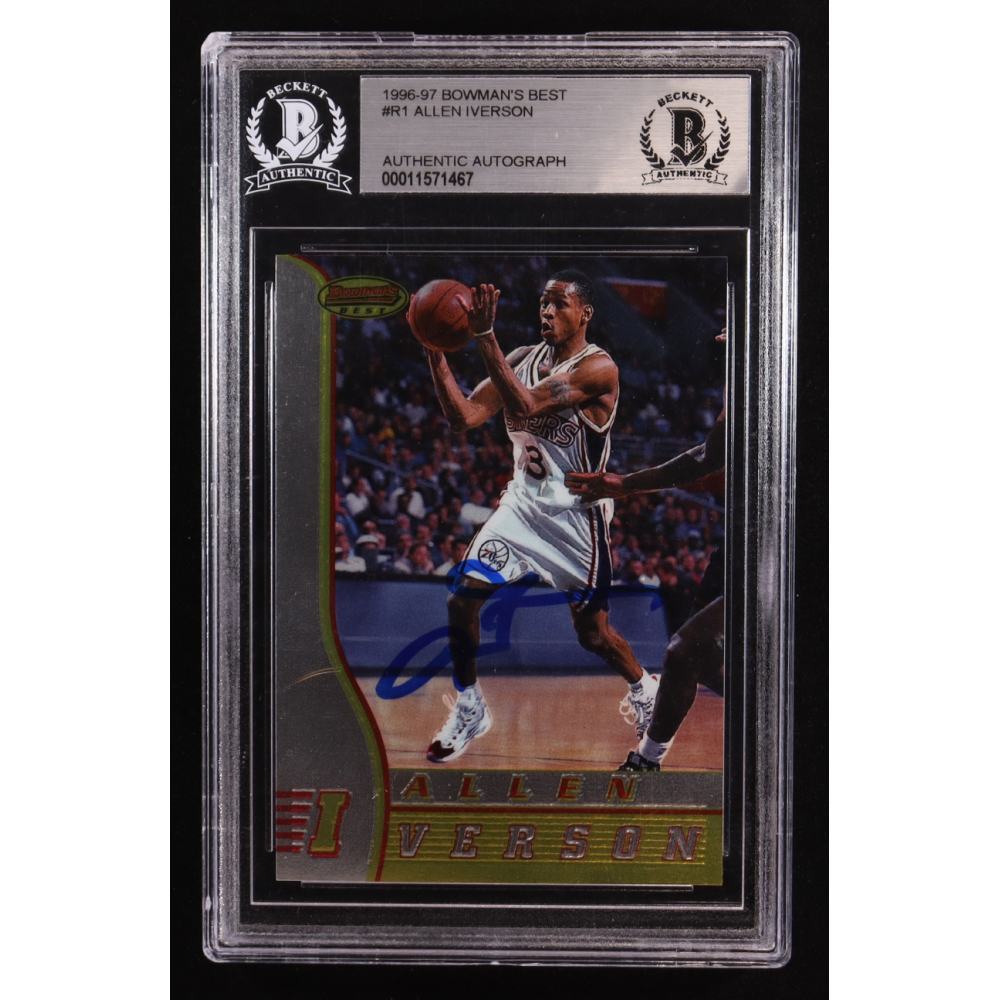 Allen Iverson Signed 1996-97 Bowman's Best #R1 RC (BGS) at PristineAuction.com