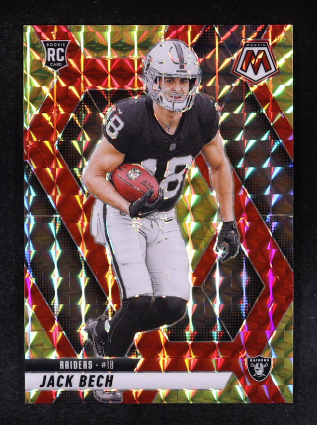 Jack Bech 2025 Panini Mosaic Mosaic Choice Fusion Red and Yellow #349 #84/89 RC at PristineAuction.com Jack Bech 2025 Panini Mosaic Mosaic Choice Fusion Red and Yellow #349 #84/89 RC at PristineAuction.com