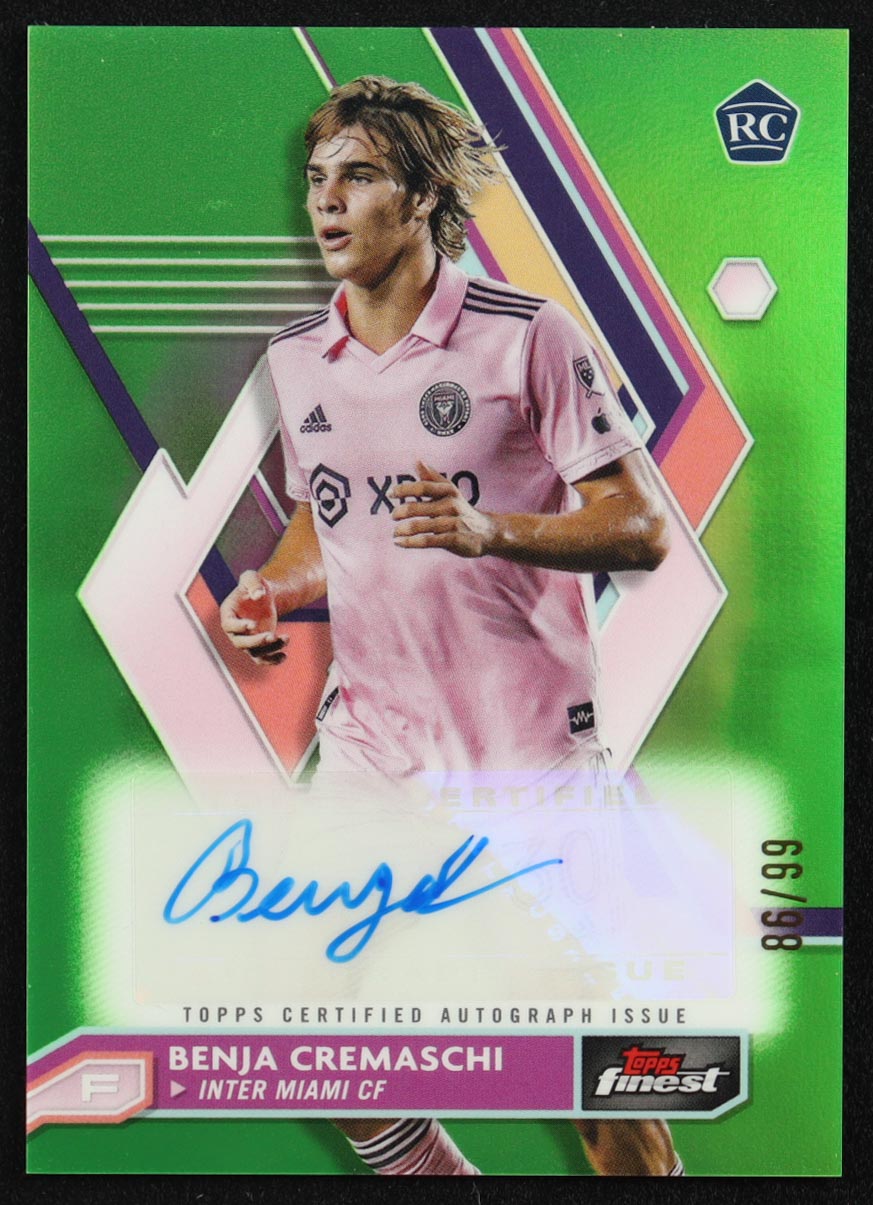 Benja Cremaschi 2023 Finest MLS Autographs Neon Green Refractors #ABC #86/99 RC at PristineAuction.com Benja Cremaschi 2023 Finest MLS Autographs Neon Green Refractors #ABC #86/99 RC at PristineAuction.com