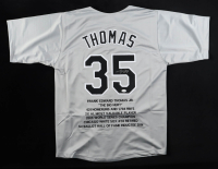 Frank Thomas Signed Career Stat Highlight Jersey (JSA) at PristineAuction.com