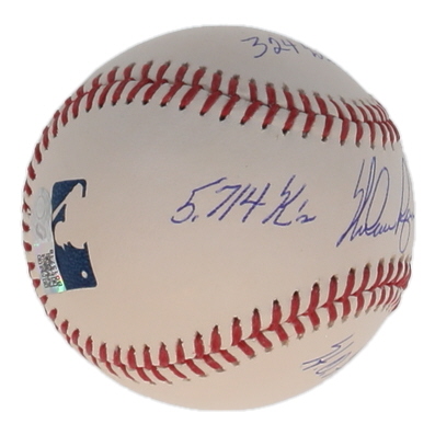 Nolan Ryan Signed OML Baseball with Multiple Career Stat Inscriptions (AIV & Ryan) at PristineAuction.com Nolan Ryan Signed OML Baseball with Multiple Career Stat Inscriptions (AIV & Ryan) at PristineAuction.com