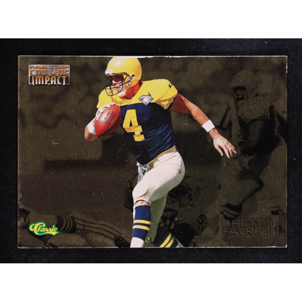 Brett Favre 1995 Pro Line Impact Gold #8 #1494/1750 at PristineAuction.com