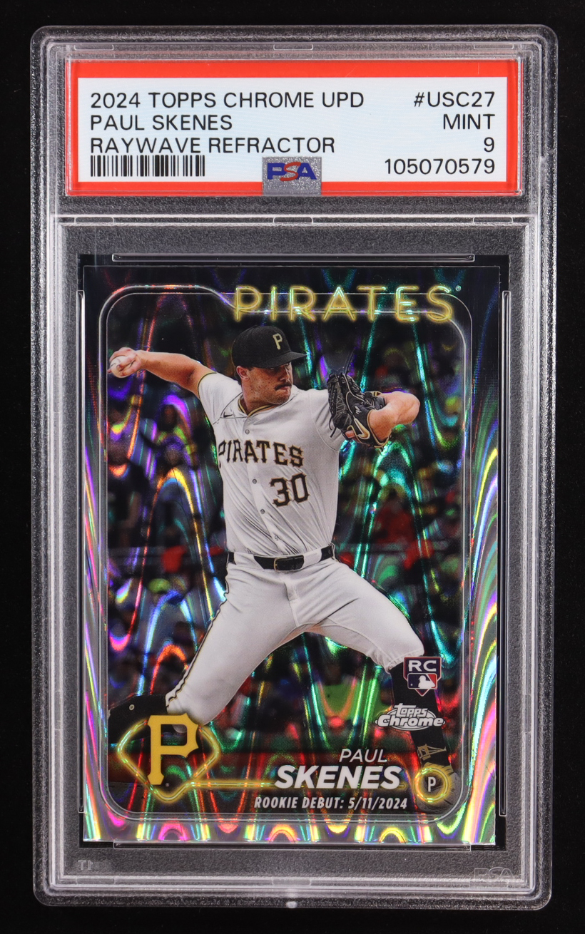 Paul Skenes 2024 Topps Chrome Update RayWave Refractors #USC27 RC (PSA 9) at PristineAuction.com Paul Skenes 2024 Topps Chrome Update RayWave Refractors #USC27 RC (PSA 9) at PristineAuction.com