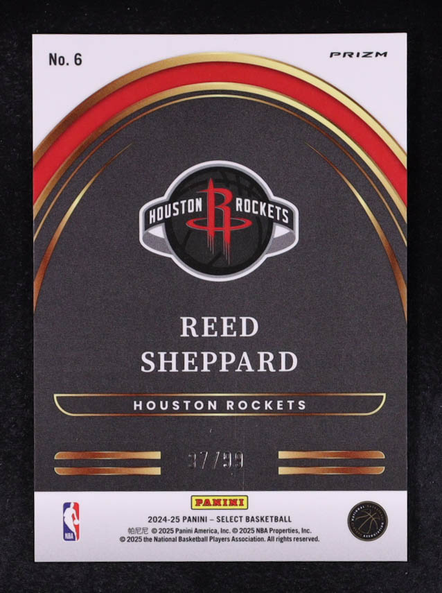 Reed Sheppard 2024-25 Select Select Future Red Prizms #6 #37/99 RC at PristineAuction.com Reed Sheppard 2024-25 Select Select Future Red Prizms #6 #37/99 RC at PristineAuction.com
