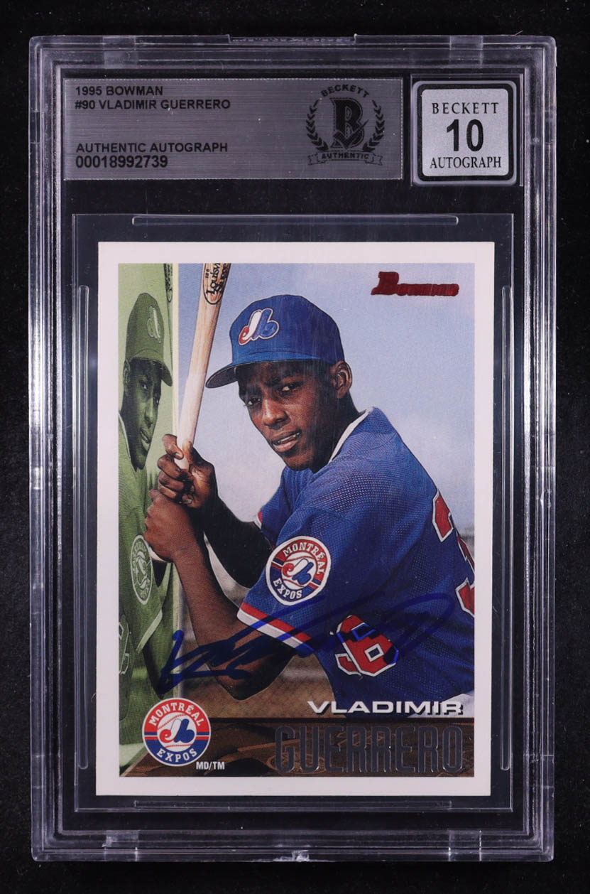 Vladimir Guerrero Signed 1995 Bowman #90 RC (BGS | Autograph Graded BGS 10) at PristineAuction.com Vladimir Guerrero Signed 1995 Bowman #90 RC (BGS | Autograph Graded BGS 10) at PristineAuction.com