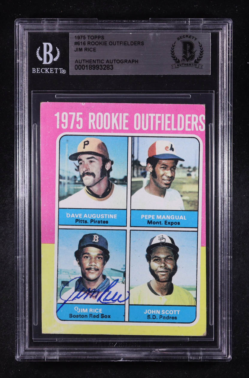 Jim Rice Signed 1975 Topps Rookie Outfielders #616 RC (BGS | Autograph Graded BGS 10) at PristineAuction.com Jim Rice Signed 1975 Topps Rookie Outfielders #616 RC (BGS | Autograph Graded BGS 10) at PristineAuction.com