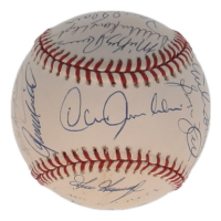1977-78 Yankees Hall of Famers & Stars OAL Baseball Signed By (21) with Jim Catfish Hunter, Goose Gossage, Chris Chambliss, Sparky Lyle (SoP) at PristineAuction.com
