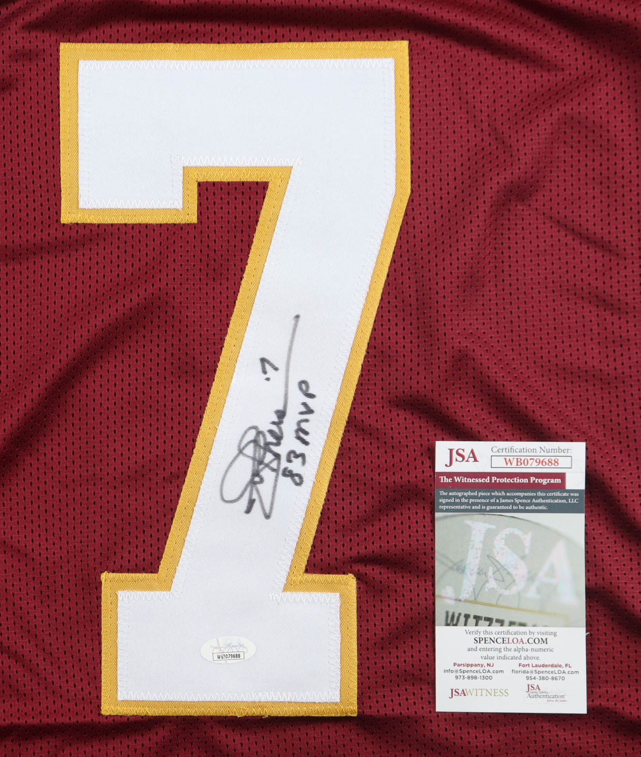 Joe Theismann Signed Jersey Inscribed "83 MVP" (JSA) at PristineAuction.com Joe Theismann Signed Jersey Inscribed "83 MVP" (JSA) at PristineAuction.com