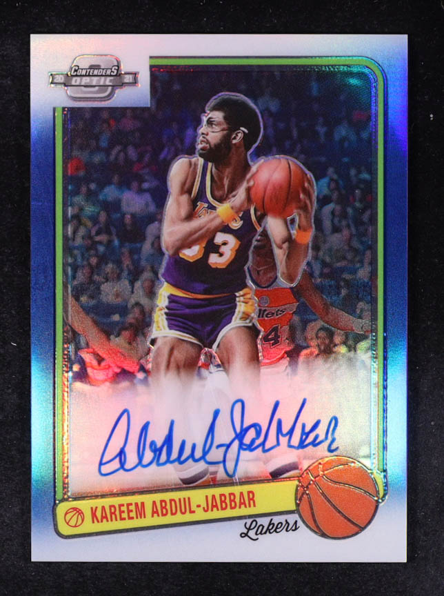 Kareem Abdul-Jabbar 2020-21 Panini Contenders Optic '83 Tribute Autographs Blue #3 #09/20 at PristineAuction.com Kareem Abdul-Jabbar 2020-21 Panini Contenders Optic '83 Tribute Autographs Blue #3 #09/20 at PristineAuction.com