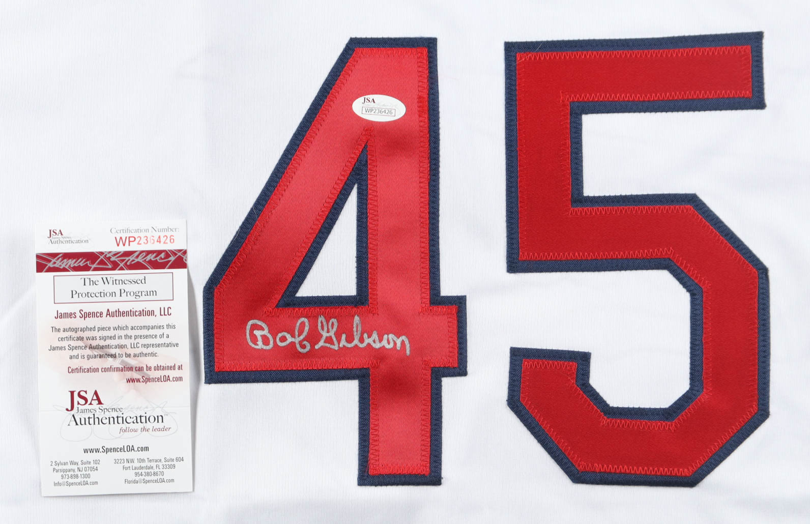 Bob GIbson Signed Jersey (JSA) at PristineAuction.com Bob GIbson Signed Jersey (JSA) at PristineAuction.com