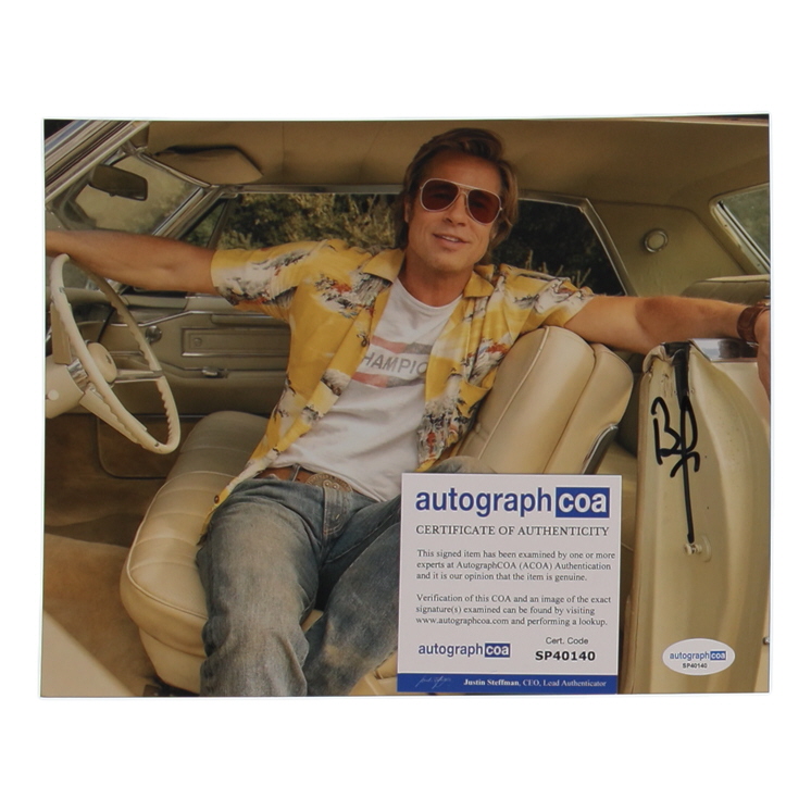 Brad Pitt Signed "Once Upon a Time in Hollywood" 8x10 Photo (ACOA) at PristineAuction.com Brad Pitt Signed "Once Upon a Time in Hollywood" 8x10 Photo (ACOA) at PristineAuction.com