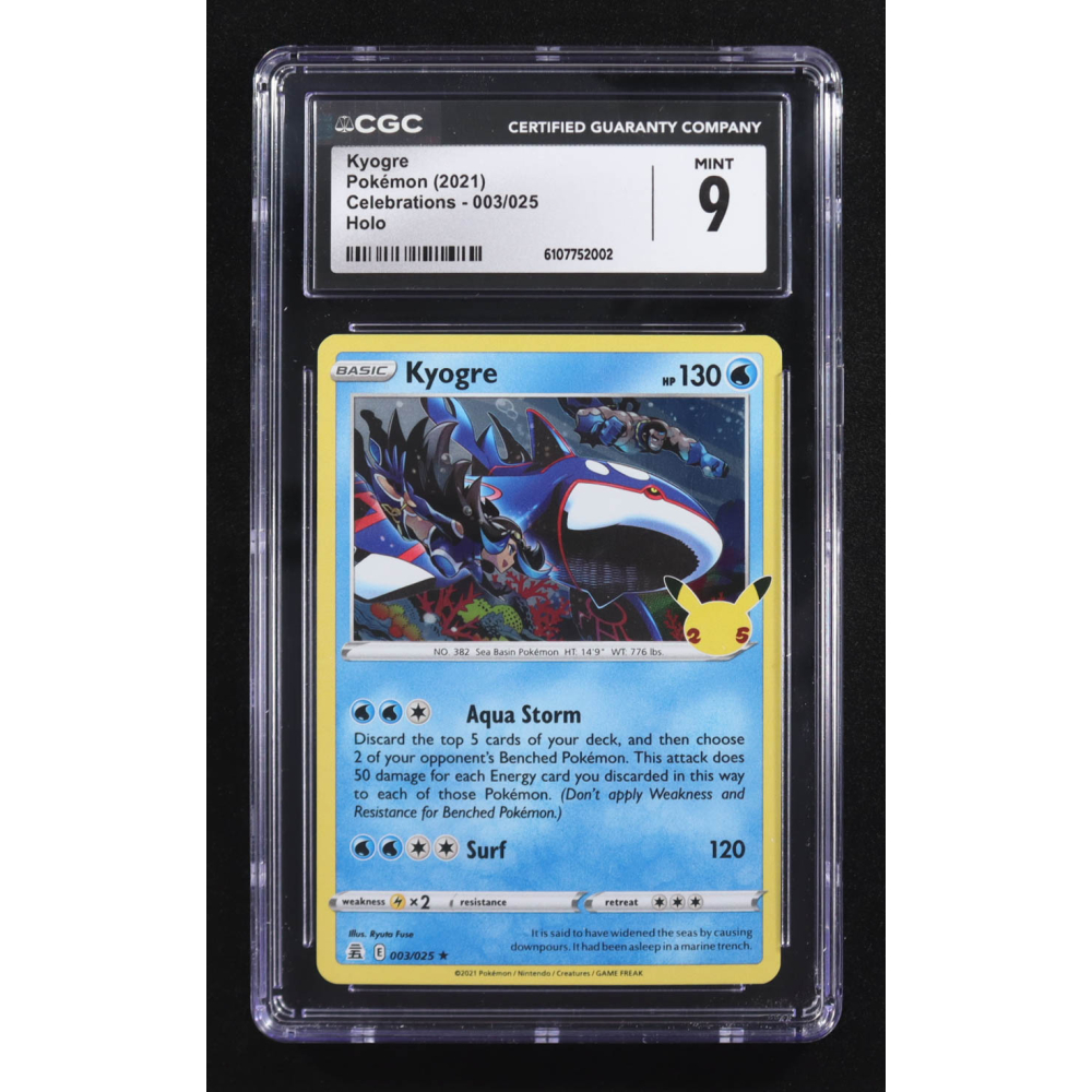 Kyogre 2021 Pokemon Celebrations Holo #003 (CGC 9) at PristineAuction.com