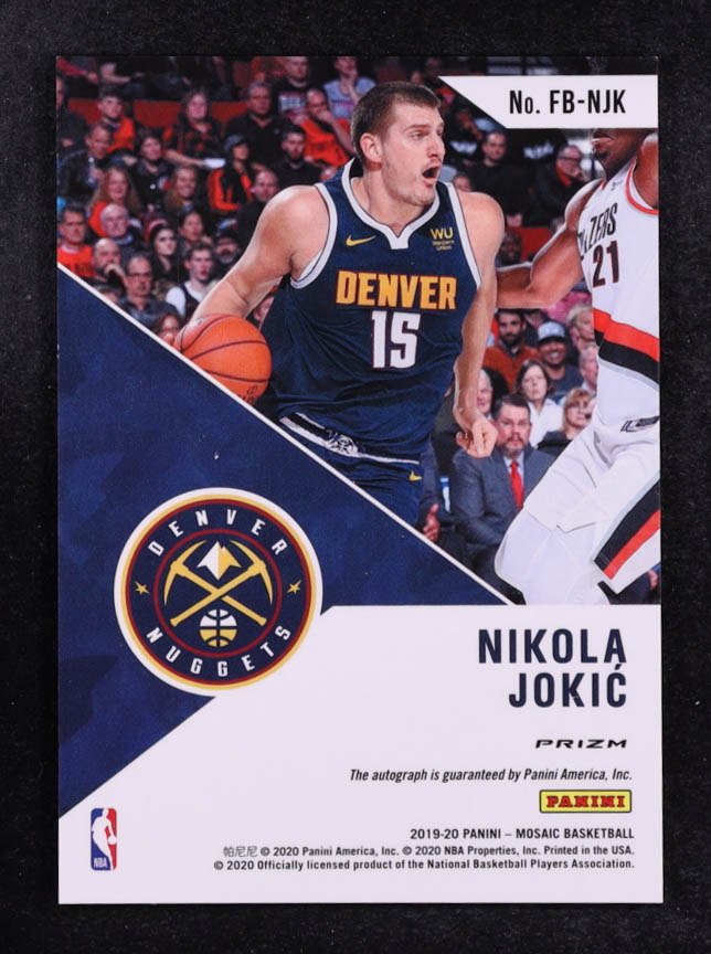 Nikola Jokic 2019-20 Panini Mosaic Autographs Fast Break #52 at PristineAuction.com Nikola Jokic 2019-20 Panini Mosaic Autographs Fast Break #52 at PristineAuction.com