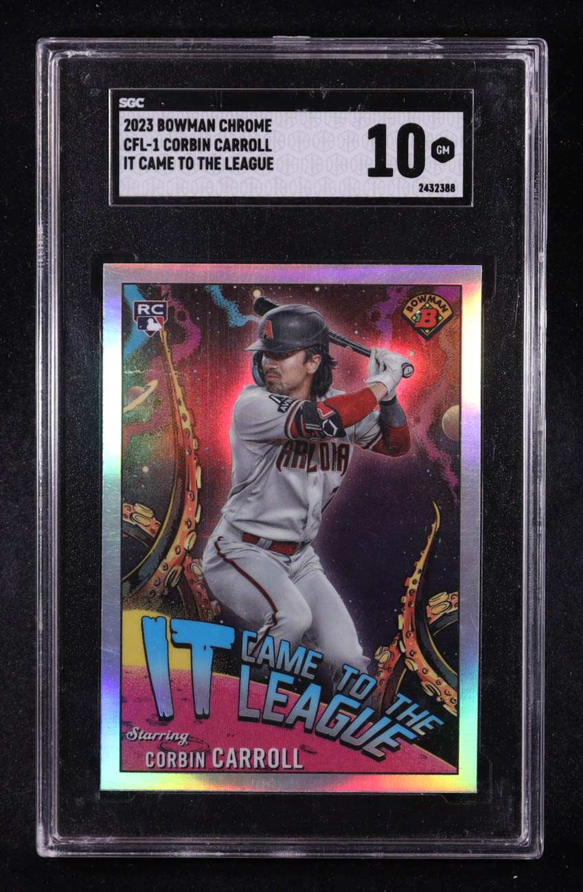 Corbin Carroll 2023 Bowman Chrome It Came for the League #CFL1 RC (SGC 10) at PristineAuction.com Corbin Carroll 2023 Bowman Chrome It Came for the League #CFL1 RC (SGC 10) at PristineAuction.com