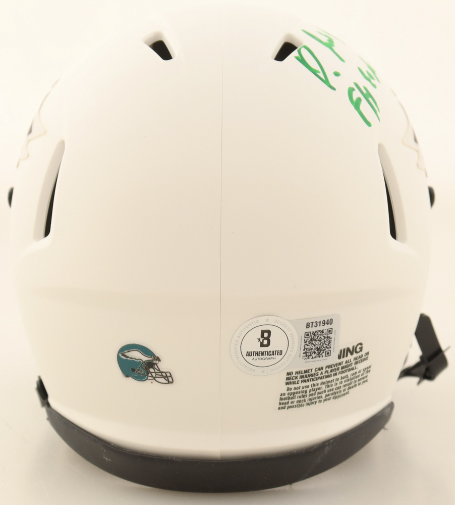 DeVonta Smith Signed Eagles Lunar Eclipse Alternate Speed Mini Helmet Inscribed "Fly Eagles Fly" (Beckett) at PristineAuction.com DeVonta Smith Signed Eagles Lunar Eclipse Alternate Speed Mini Helmet Inscribed "Fly Eagles Fly" (Beckett) at PristineAuction.com