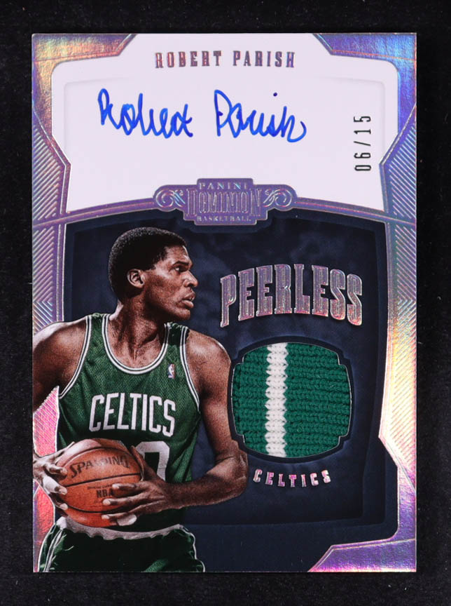 Robert Parish 2018-19 Panini Dominion Peerless Jersey Autographs Silver #11 #06/15 at PristineAuction.com Robert Parish 2018-19 Panini Dominion Peerless Jersey Autographs Silver #11 #06/15 at PristineAuction.com