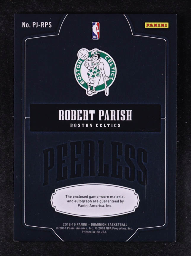 Robert Parish 2018-19 Panini Dominion Peerless Jersey Autographs Silver #11 #06/15 at PristineAuction.com Robert Parish 2018-19 Panini Dominion Peerless Jersey Autographs Silver #11 #06/15 at PristineAuction.com