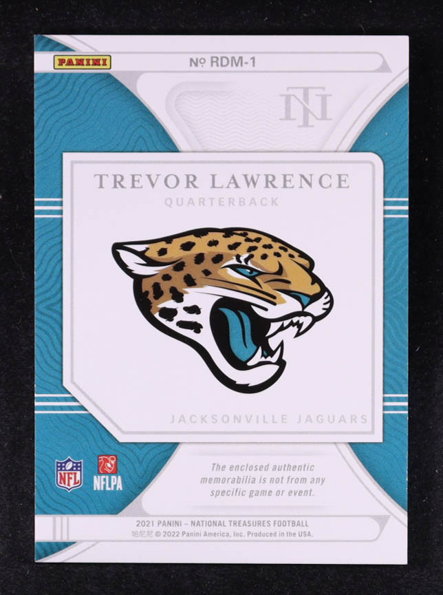Trevor Lawrence 2021 Panini National Treasures Rookie Dual Materials Purple #1 #02/49 RC at PristineAuction.com Trevor Lawrence 2021 Panini National Treasures Rookie Dual Materials Purple #1 #02/49 RC at PristineAuction.com