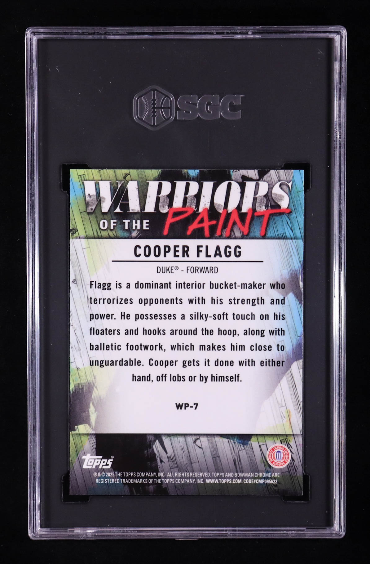 Cooper Flagg 2024-25 Bowman Chrome University Warriors of the Paint #WP7 RC (SGC 10) at PristineAuction.com Cooper Flagg 2024-25 Bowman Chrome University Warriors of the Paint #WP7 RC (SGC 10) at PristineAuction.com