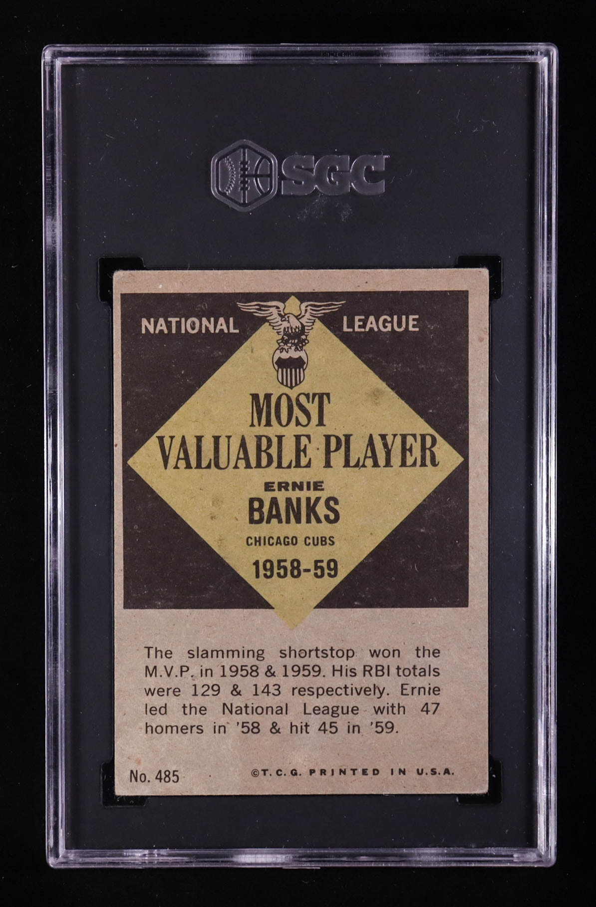 Ernie Banks 1961 Topps #485 MVP (SGC 3.5) at PristineAuction.com Ernie Banks 1961 Topps #485 MVP (SGC 3.5) at PristineAuction.com