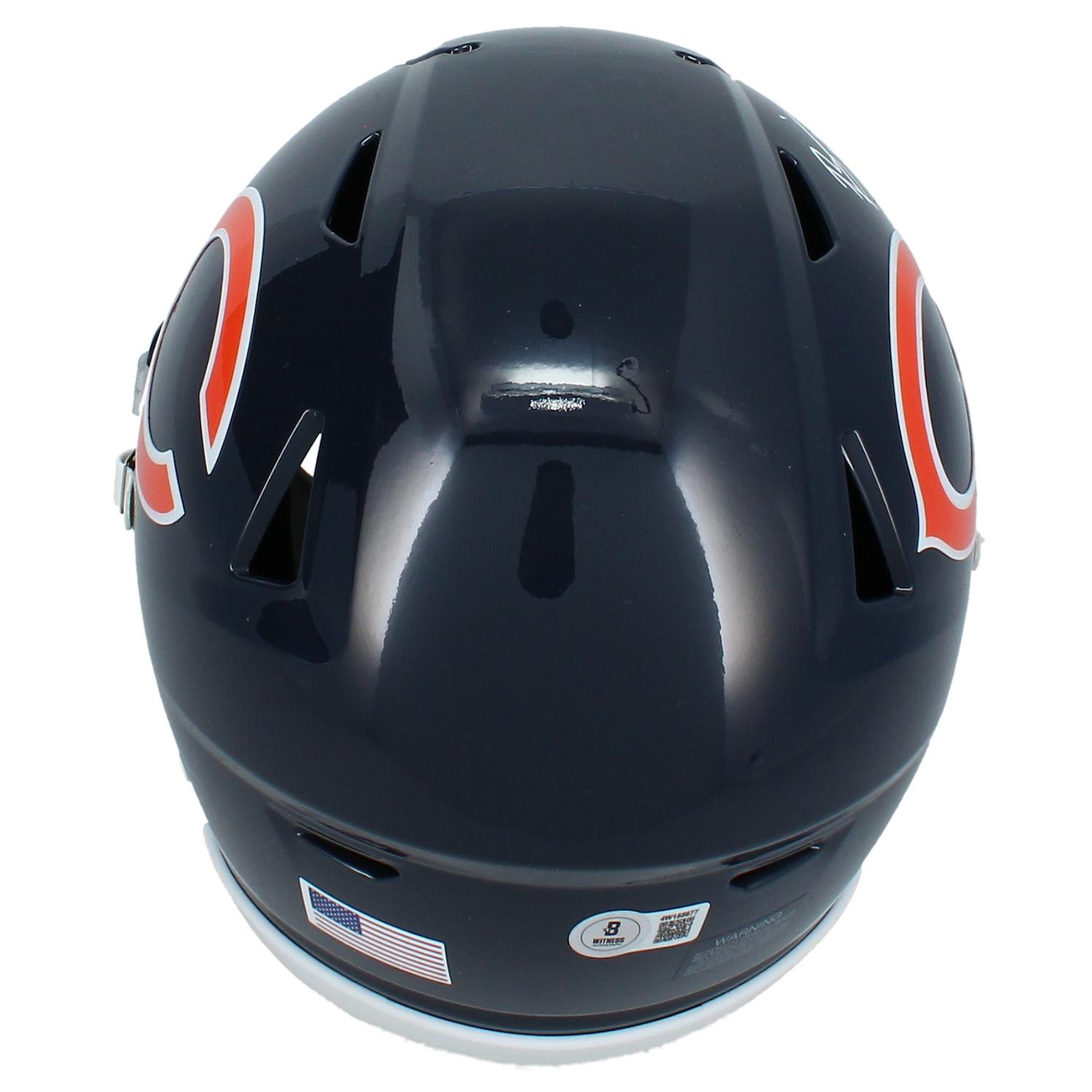 Brian Urlacher Signed Bears Mid-Size Speedflex Helmet Inscribed "HOF 18" (Beckett) at PristineAuction.com Brian Urlacher Signed Bears Mid-Size Speedflex Helmet Inscribed "HOF 18" (Beckett) at PristineAuction.com