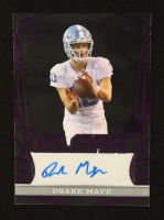 Drake Maye 2023 Leaf Trinity Clear Purple Auto #CA-DM1 RC #1/1 at PristineAuction.com