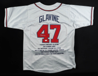 Tom Glavine Signed Career Highlight Stat Jersey (JSA) at PristineAuction.com