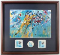 "The 1980 Olympics & Hockey Dream Team" Custom Framed LeRoy Neiman Art Print Display with Set of (2) Vintage Patches & Lake Placid Pin at PristineAuction.com