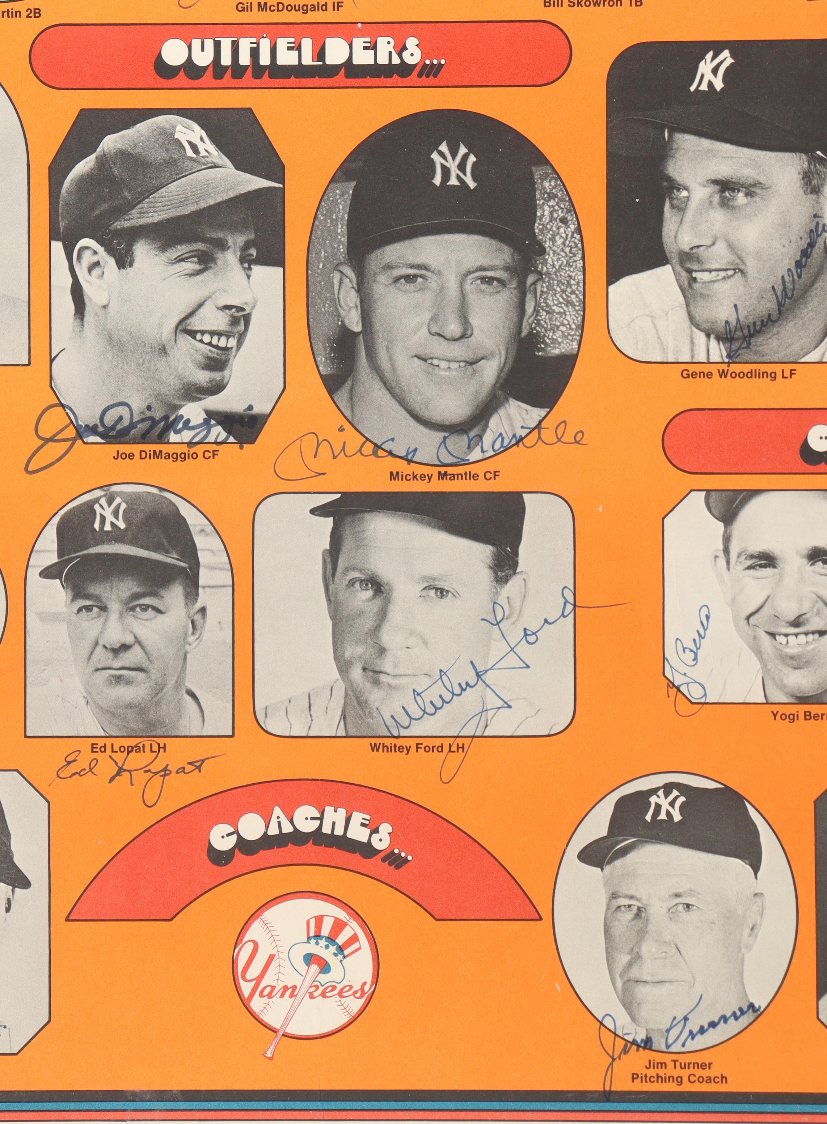 Mickey Mantle, Joe DiMaggio, Phil Rizzuto, Yogi Berra | Yankee Hall of Famers & Stars Custom Framed Poster Signed By (22) (JSA) at PristineAuction.com Mickey Mantle, Joe DiMaggio, Phil Rizzuto, Yogi Berra | Yankee Hall of Famers & Stars Custom Framed Poster Signed By (22) (JSA) at PristineAuction.com