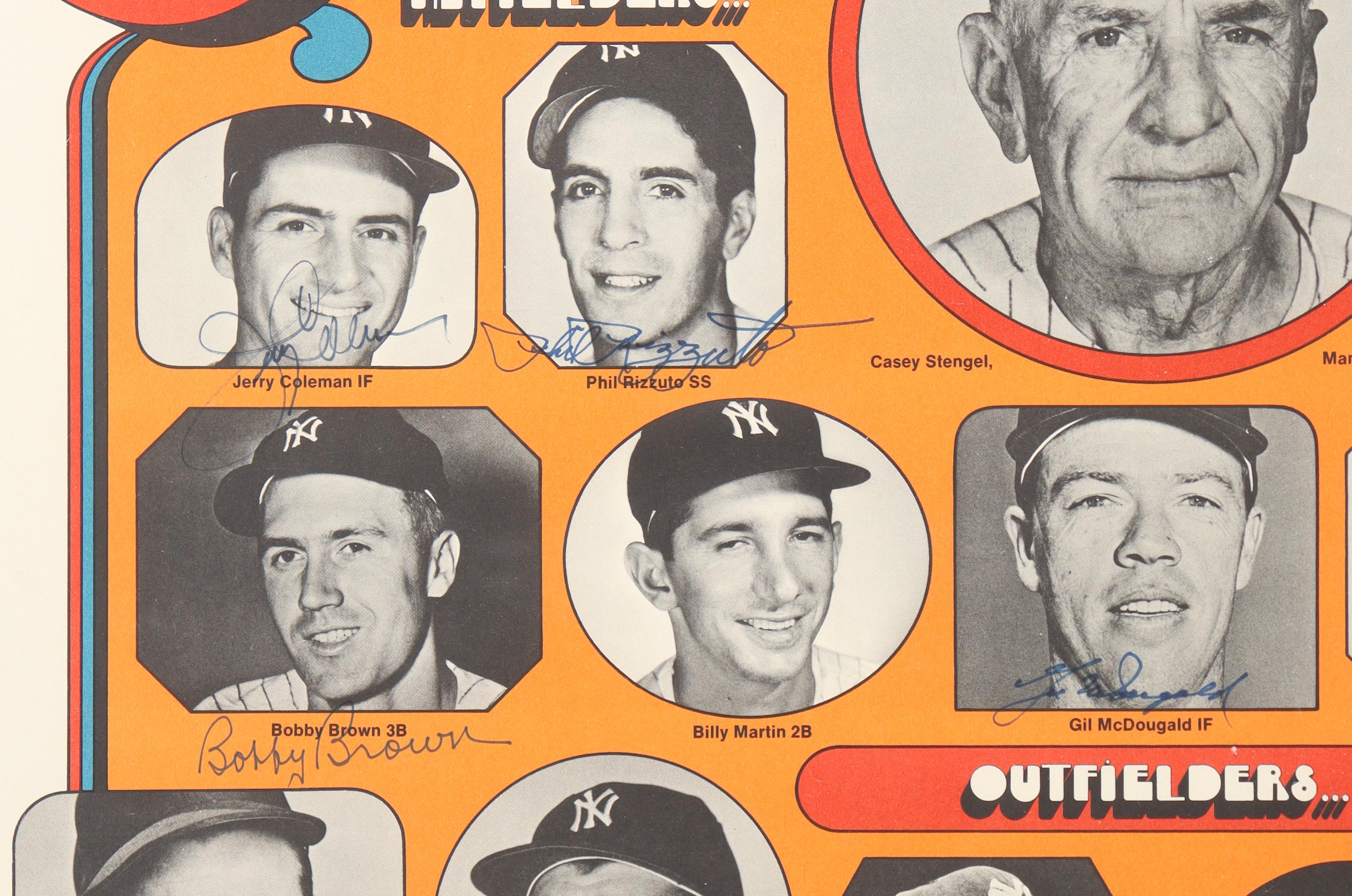 Mickey Mantle, Joe DiMaggio, Phil Rizzuto, Yogi Berra | Yankee Hall of Famers & Stars Custom Framed Poster Signed By (22) (JSA) at PristineAuction.com Mickey Mantle, Joe DiMaggio, Phil Rizzuto, Yogi Berra | Yankee Hall of Famers & Stars Custom Framed Poster Signed By (22) (JSA) at PristineAuction.com