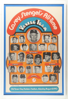 Mickey Mantle, Joe DiMaggio, Phil Rizzuto, Yogi Berra | Yankee Hall of Famers & Stars Custom Framed Poster Signed By (22) (JSA) at PristineAuction.com