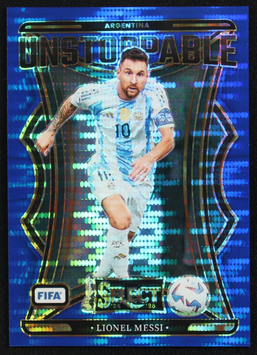 Lionel Messi 2024-25 Select FIFA Unstoppable FIFA Blue Pulsar #23 at PristineAuction.com Lionel Messi 2024-25 Select FIFA Unstoppable FIFA Blue Pulsar #23 at PristineAuction.com