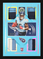 Treylon Burks 2022 Panini Encased Quad Sapphire Memorabilia #RQM-10 RC #44/50 at PristineAuction.com