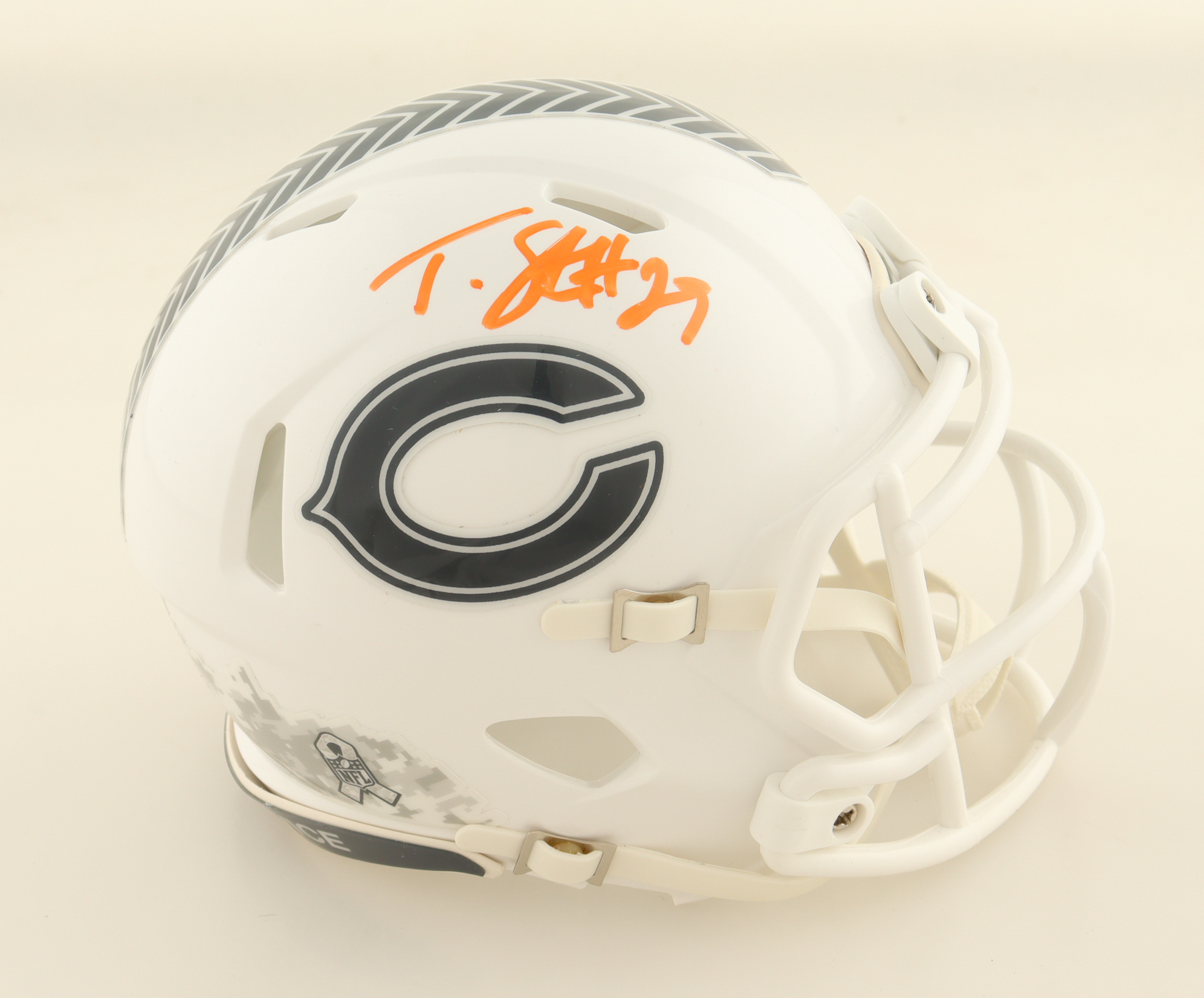 Tyrique Stevenson Signed Bears Salute To Service Alternate Speed Mini Helmet (JSA) at PristineAuction.com Tyrique Stevenson Signed Bears Salute To Service Alternate Speed Mini Helmet (JSA) at PristineAuction.com