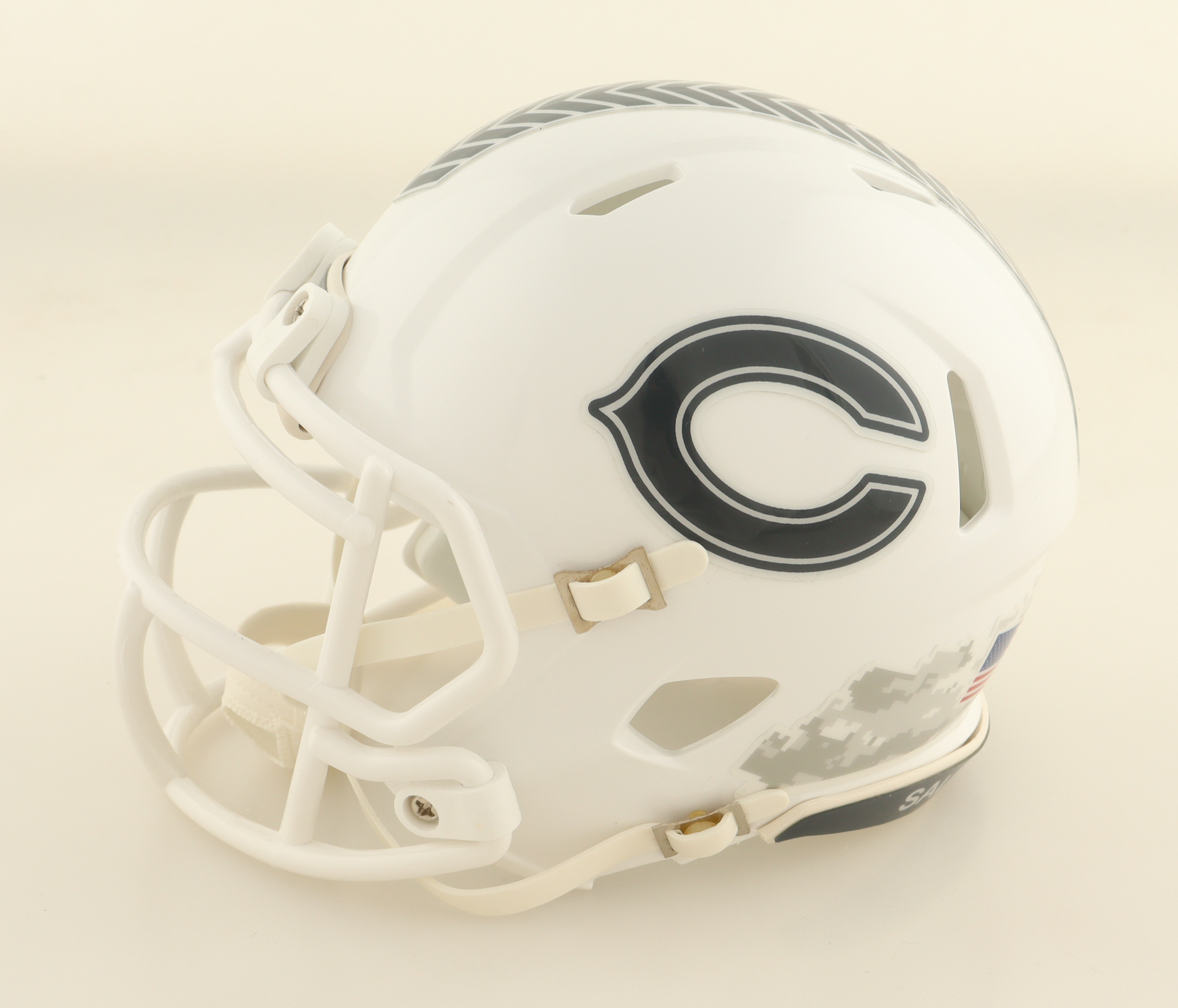 Jaquan Brisker Signed Bears Salute to Service Alternate Speed Mini Helmet (JSA) at PristineAuction.com Jaquan Brisker Signed Bears Salute to Service Alternate Speed Mini Helmet (JSA) at PristineAuction.com