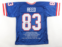 Andre Reed Signed Career Highlight Stat Jersey Inscribed "HOF 14" (JSA) at PristineAuction.com