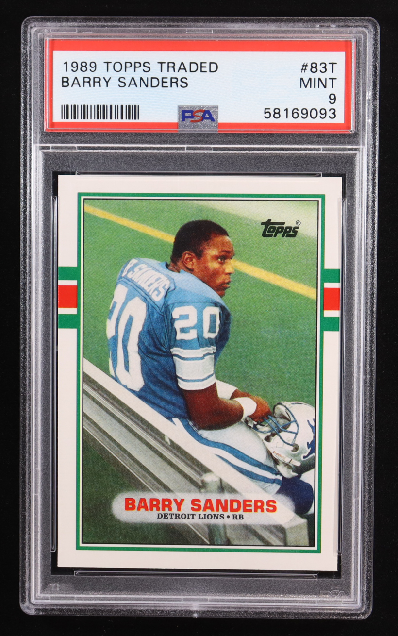 Barry Sanders 1989 Topps Traded #83T RC (PSA 9) at PristineAuction.com Barry Sanders 1989 Topps Traded #83T RC (PSA 9) at PristineAuction.com
