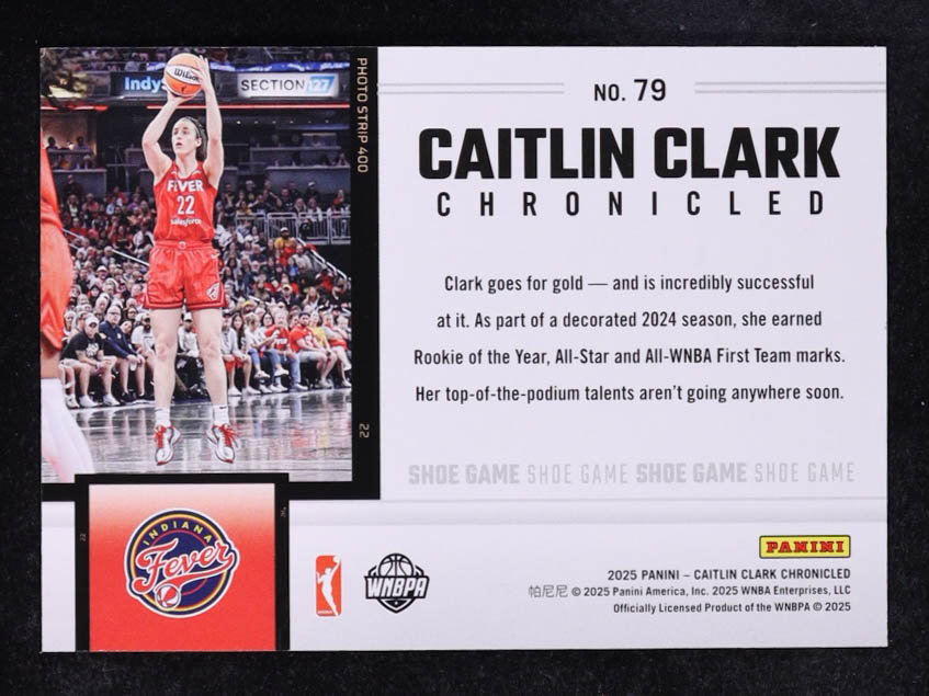 Caitlin Clark 2025 Panini Caitlin Clark Chronicled Holo #79 at PristineAuction.com Caitlin Clark 2025 Panini Caitlin Clark Chronicled Holo #79 at PristineAuction.com