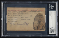 Mel Ott Signed Vintage 3x5 Index Card (BGS) at PristineAuction.com