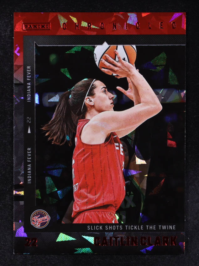 Caitlin Clark 2025 Panini Caitlin Clark Chronicled Red Cracked Ice #45 at PristineAuction.com Caitlin Clark 2025 Panini Caitlin Clark Chronicled Red Cracked Ice #45 at PristineAuction.com