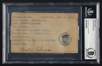 Walter Johnson Signed Vintage 3x5 Index Card (BGS) at PristineAuction.com